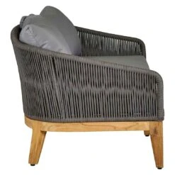 OUTLIV. Santorin Gartensofa 170 Cm Teak/Rope/Olefin Natur/Dunkelgrau -Gartenmöbelgeschäft outliv santorin 2 sitzersofa 170 cm teak rope olefin 1431774 4