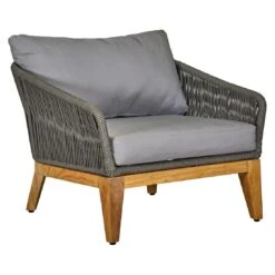 OUTLIV. Santorin Loungeset 4-tlg. Teak/Rope/Olefin Natur/Dunkelgrau -Gartenmöbelgeschäft outliv santorin loungegruppe 4 tlg teak rope olefin 1431785 5