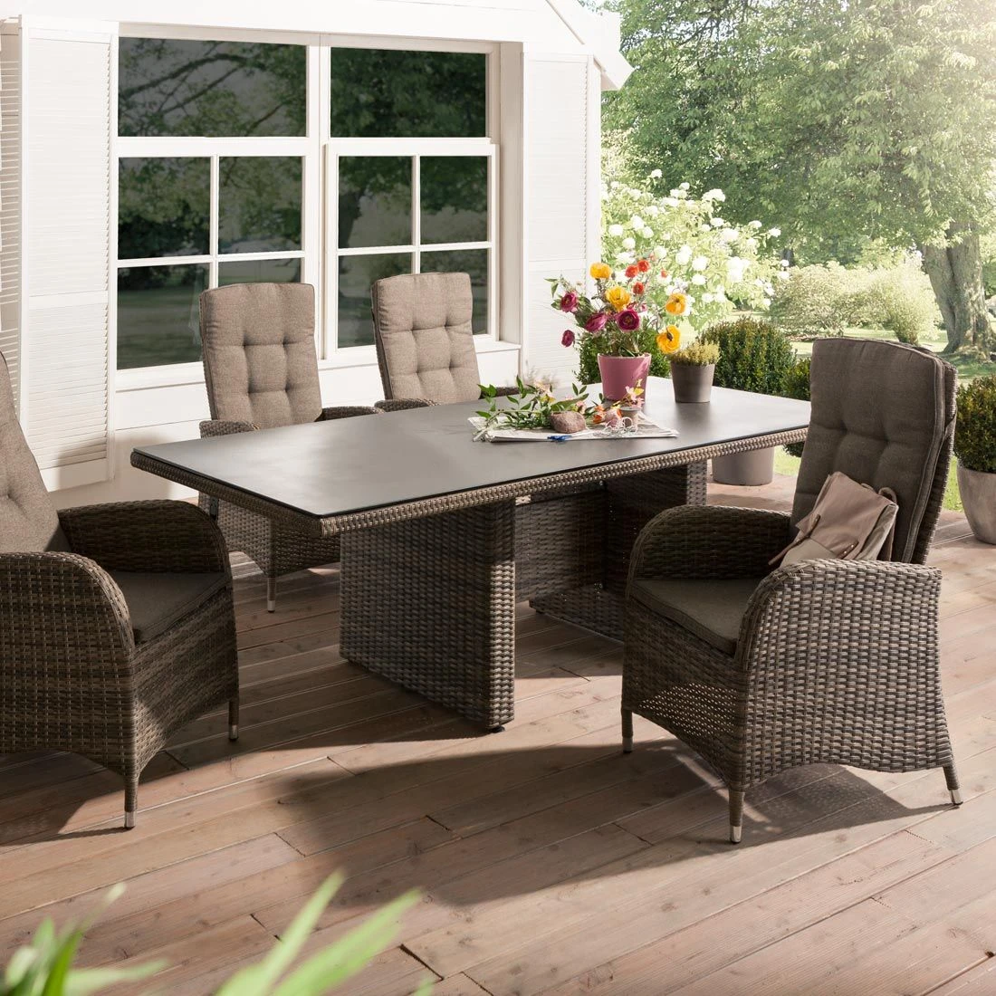 Ploß Rabida Gartensessel Geflecht Champagner/Savanna 4 Ploß Rabida Gartensessel Geflecht Champagner/Savanna – Bild 2