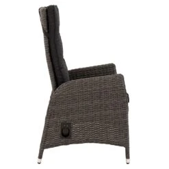 Ploß Rocking Gartensessel Geflecht Inkl. Polster Grau-Braun Meliert/Anthrazit -Gartenmöbelgeschäft ploss rocking dining verstell sessel geflecht grau braun meliert polster anthrazit 3