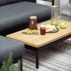 LifestyleGarden Bryde Ecklounge 3-tlg. Aluminium/Teak/Olefin Anthrazit/Natur -Gartenmöbelgeschäft scancom bryde loungeset 3 tlg mit tisch 100x50cm 1411325 17