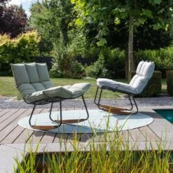 Schöner Wohnen Leska Schaukelstuhl Inkl. Hocker Aluminium/Sunbrella Schwarz/Salbei -Gartenmöbelgeschäft schoener wohnen leska schaukelstuhl ink hocker aluminium sunbrella 1470527 8