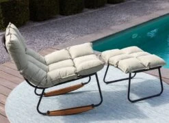 Schöner Wohnen Leska Schaukelstuhl Inkl. Hocker Aluminium/Sunbrella Schwarz/Salbei -Gartenmöbelgeschäft schoener wohnen leska schaukelstuhl ink hocker aluminium sunbrella 1470527 9