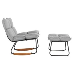 Schöner Wohnen Leska Schaukelstuhl Inkl. Hocker Aluminium/Sunbrella Schwarz/Grau -Gartenmöbelgeschäft schoener wohnen leska schaukelstuhl ink hocker aluminium sunbrella 1470538 3 1