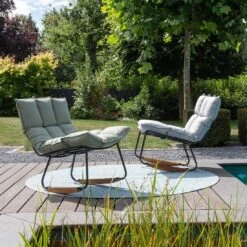 Schöner Wohnen Leska Schaukelstuhl Inkl. Hocker Aluminium/Sunbrella Schwarz/Grau -Gartenmöbelgeschäft schoener wohnen leska schaukelstuhl ink hocker aluminium sunbrella 1470538 8 1