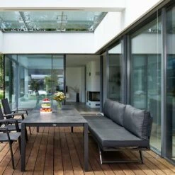 Sieger Auckland Gartensofa Aluminium/Sunproof Eisengrau/Grau -Gartenmöbelgeschäft sieger auckland loungeliege aluminium sunproof eisengrau grau 1210256 2