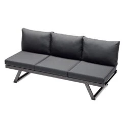 Sieger Auckland Gartensofa Aluminium/Sunproof Eisengrau/Grau -Gartenmöbelgeschäft sieger auckland loungeliege aluminium sunproof eisengrau grau 1210256 3