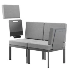 Sieger Lugo Gartensofa Aluminium/Sunproof Eisengrau/Hellgrau -Gartenmöbelgeschäft sieger lugo loungebank aluminium sunproof 1426791 1