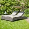 Siena Garden Corido Daybed Inkl. Dach Aluminium/Gardino-Geflecht Matt Anthrazit/Charcoal Grey -Gartenmöbelgeschäft siena garden corido daybed inkl dach aluminium gardinor geflecht 1437582 1