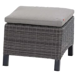 Siena Garden Corido Loungehocker Geflecht Inkl. Kissen Charcoal Grey/Taupe-Meliert