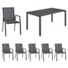 Siena Garden Reno Gartenmöbelset 7-tlg.+Tisch 160/217/267x92 Cm Anthrazit/Grau