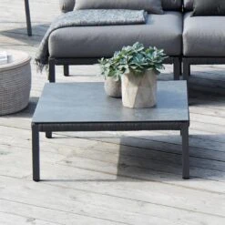 Solpuri Club Loungetisch 80x80cm Aluminium/Rope/HPL Anthrazit/Volcano Grey