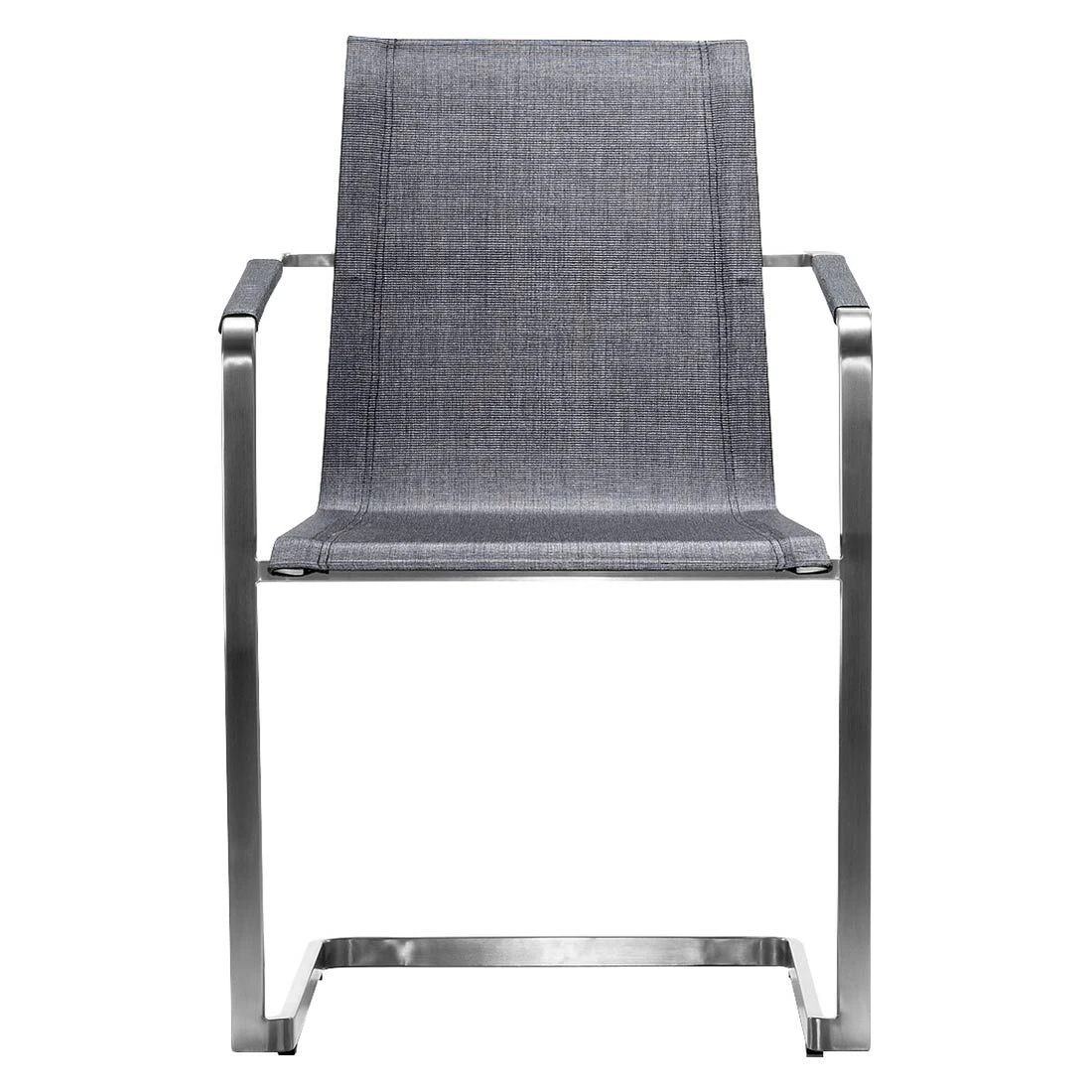 Solpuri Jazz Freischwinger Edelstahl/Textilene Silber/Coal 4 Solpuri Jazz Freischwinger Edelstahl/Textilene Silber/Coal – Bild 2