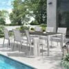 Stern Cardiff Gartenmöbel-Set 7-tlg. Tisch 160/217/267x91cm Silber