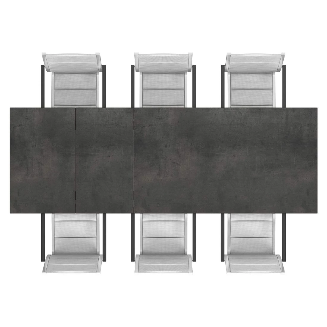 Stern Cardiff Gartenmöbel-Set 7-tlg. Tisch 160/217/267x91cm Silber 8 Stern Cardiff Gartenmöbel-Set 7-tlg. Tisch 160/217/267x91cm Silber – Bild 6