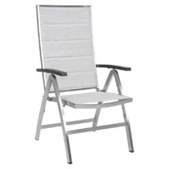 Stern Cardiff Klappsessel Edelstahl/Textilene/Aluminium-Armlehnen Silber