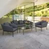 OUTLIV. Finn Loungeset 4-tlg. Aluminium/Outdoorstoff Anthrazit/Graphit