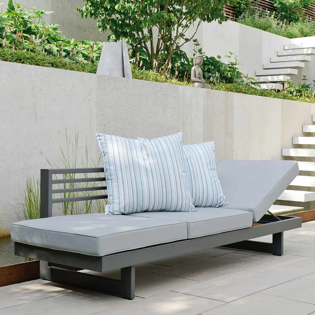 Stern Holly Gartenbank Aluminium Inkl. Kissen Anthrazit/Grau Meliert 5 Stern Holly Gartenbank Aluminium Inkl. Kissen Anthrazit/Grau Meliert – Bild 3