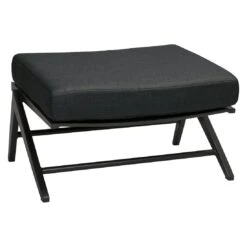 Stern Jackie Loungehocker Aluminium/Polyacryl Schwarz Matt/Seidenschwarz