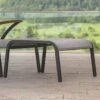Stern Laris Lounge Hocker Aluminium/Textilene Schwarz Matt/Leinen Grau