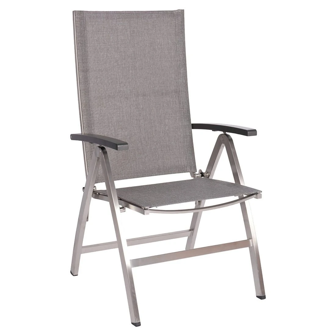 Stern Mika Klappsessel Hoch Edelstahl/Textilene Silber/Leinen-Grau 3 Stern Mika Klappsessel Hoch Edelstahl/Textilene Silber/Leinen-Grau