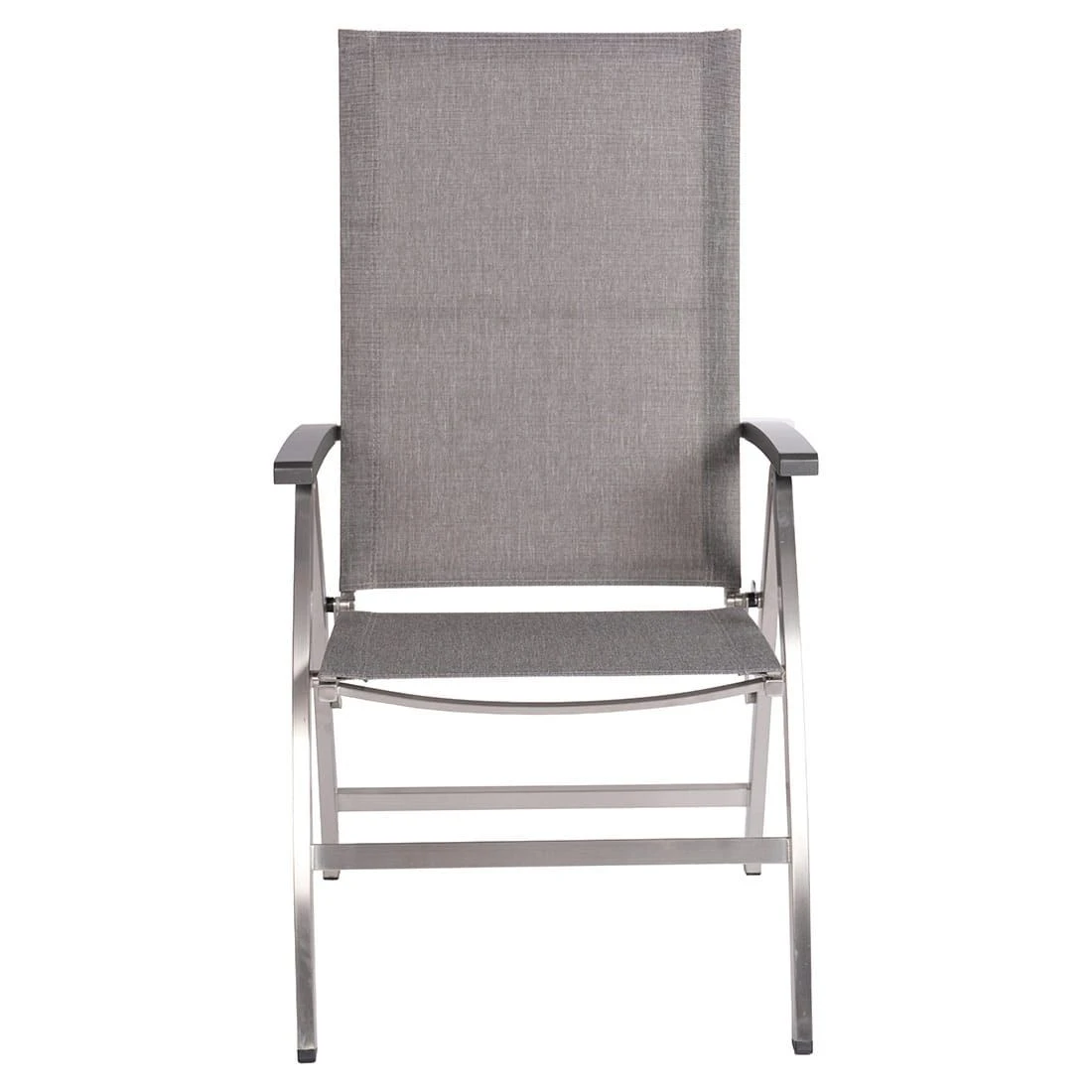Stern Mika Klappsessel Hoch Edelstahl/Textilene Silber/Leinen-Grau 4 Stern Mika Klappsessel Hoch Edelstahl/Textilene Silber/Leinen-Grau – Bild 2