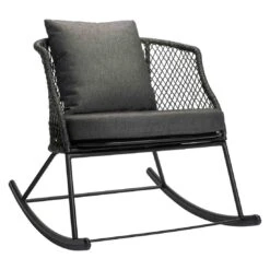 Stern Odea Schaukelsessel Aluminium/Rope Schwarz Matt/Pepper