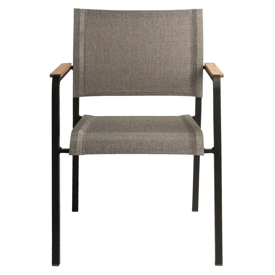 Stern Tilo Dining Stapelsessel Aluminium/Textilene Schwarz Matt/Leinen Grau 4 Stern Tilo Dining Stapelsessel Aluminium/Textilene Schwarz Matt/Leinen Grau – Bild 2