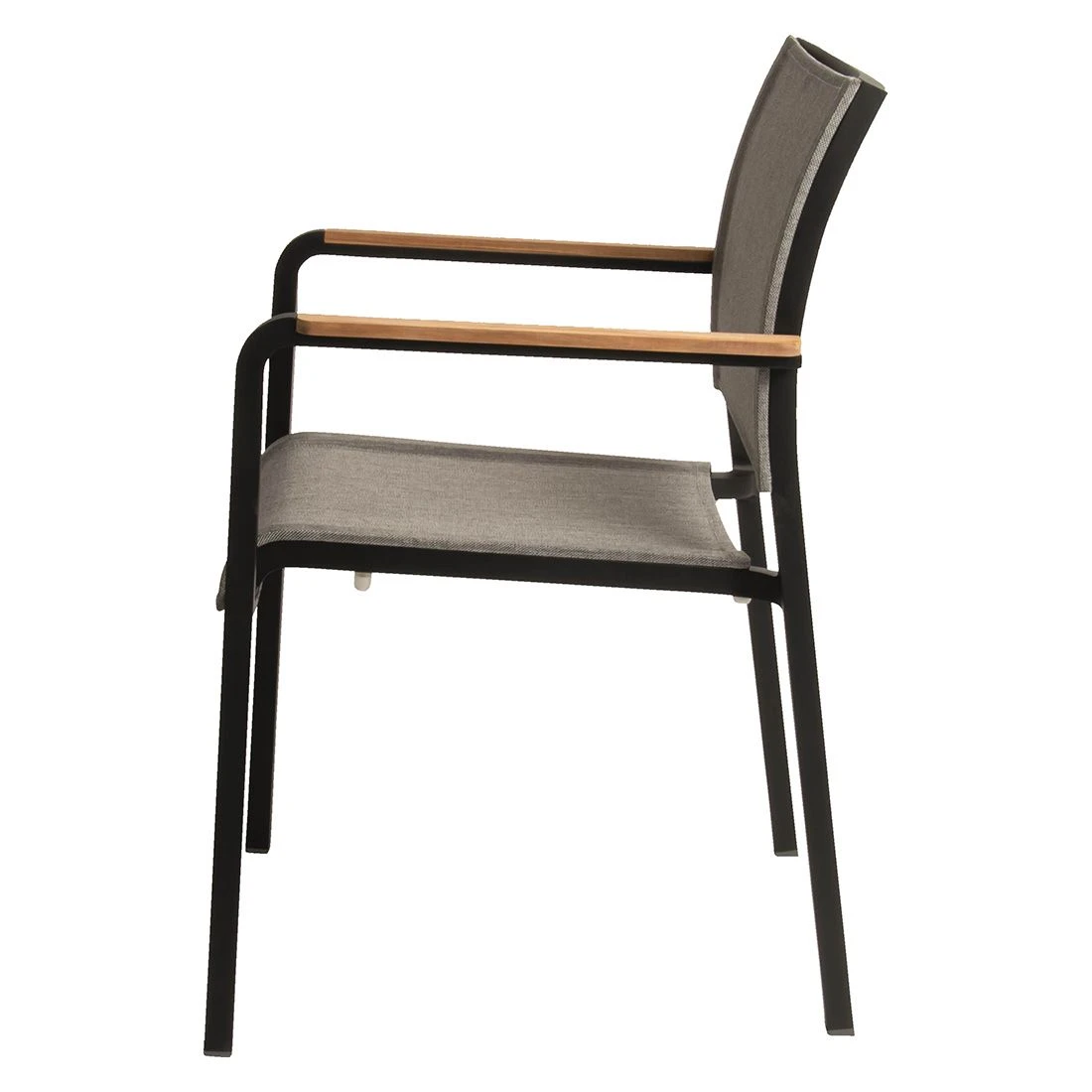 Stern Tilo Dining Stapelsessel Aluminium/Textilene Schwarz Matt/Leinen Grau 6 Stern Tilo Dining Stapelsessel Aluminium/Textilene Schwarz Matt/Leinen Grau – Bild 4