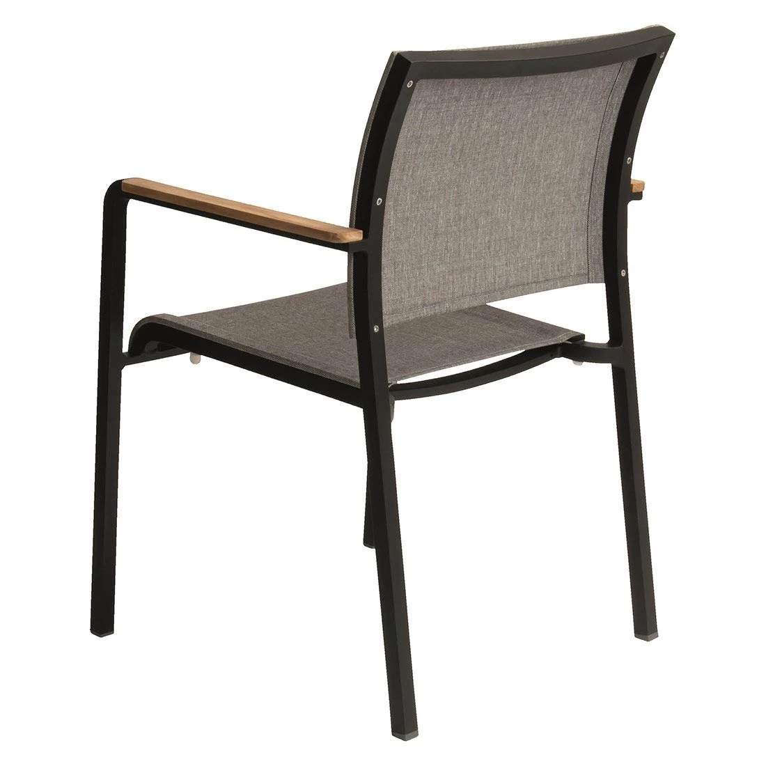 Stern Tilo Dining Stapelsessel Aluminium/Textilene Schwarz Matt/Leinen Grau 7 Stern Tilo Dining Stapelsessel Aluminium/Textilene Schwarz Matt/Leinen Grau – Bild 5