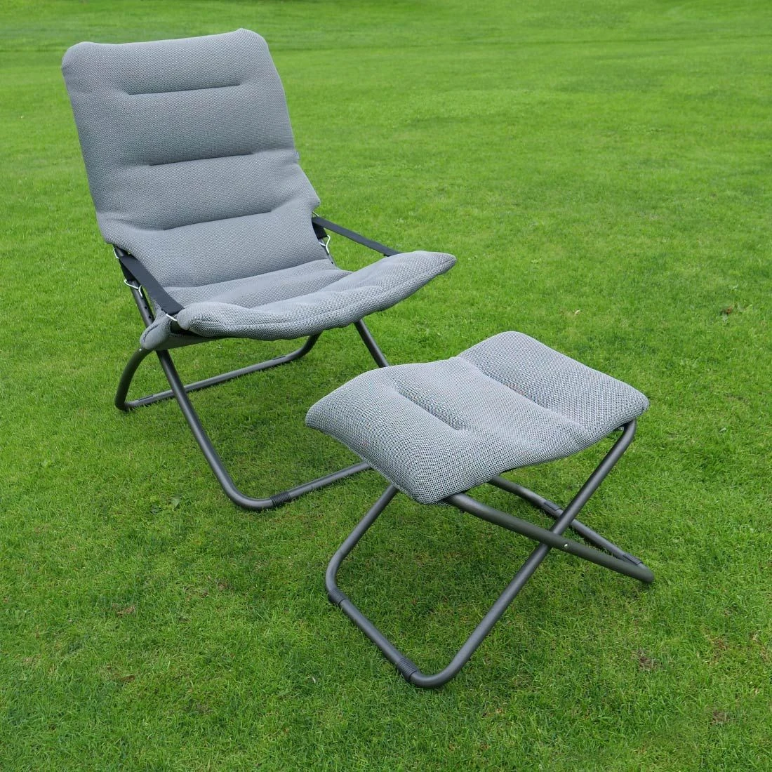 Sungörl Fiesta Sky Dream Hocker Aluminium/Textilene Anthrazit/Grün 4 Sungörl Fiesta Sky Dream Hocker Aluminium/Textilene Anthrazit/Grün – Bild 2