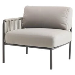 Vermobil Key West Eck-/Endmodul Stahl/Rope Schwarz/Grau/Fango