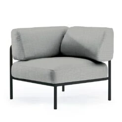 Vermobil Miami Eck-/Endmodul Stahl/Polster Schwarz/Grau