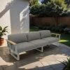 Zebra Belvedere Gartensofa Edelstahl/Tuvatextil Silber/Tweed Grey