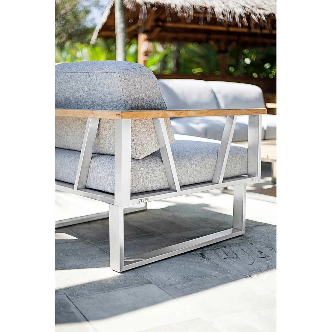 Zebra Belvedere Loungeset Edelstahl/Olefin Silber/Grau 4 Zebra Belvedere Loungeset Edelstahl/Olefin Silber/Grau – Bild 2