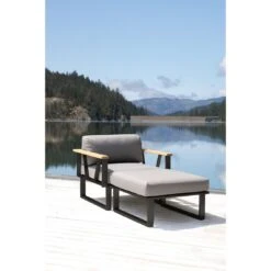 Zebra Belvedere Loungesessel Inkl. Hocker Edelstahl/Tuva Graphit/Medium Grey