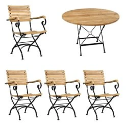 Zebra Florence Gartenmöbelset 5-tlg. Stahl / Teak