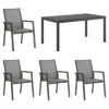 Zebra Fly Gartenmöbelset 5-tlg. Mit Tisch 160x90 Cm Graphit/Carbon Grey -Gartenmöbelgeschäft zebra fly gartenmoebelset 5 tlg mit tisch 160x90 cm 1477512 1