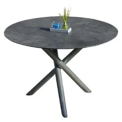 Zebra Mikado Tischplatte Ø110cm HPL Beton -Gartenmöbelgeschäft zebra mikado tischplatte durchm 110x1 3cm hpl 1366885 3 1
