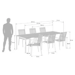 Zebra One Gartenmöbel-Set 7-tlg. Tisch 160/217/267x91cm Silber/Dunkelgrau -Gartenmöbelgeschäft zebra one gartenmoebel set 7 tlg tisch 160 217 267x91cm 1484596 3