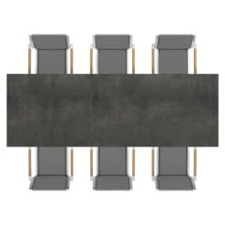 Zebra One Gartenmöbel-Set 7-tlg. Tisch 160/217/267x91cm Silber/Dunkelgrau -Gartenmöbelgeschäft zebra one gartenmoebel set 7 tlg tisch 160 217 267x91cm 1484596 6