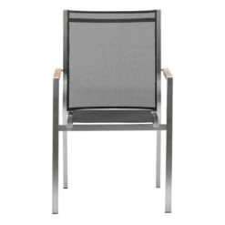 Zebra One Stapelsessel Edelstahl/Textilene Silber/Dunkelgrau -Gartenmöbelgeschäft zebra one stapelsessel edelstahl textilene dunkelgrau 3
