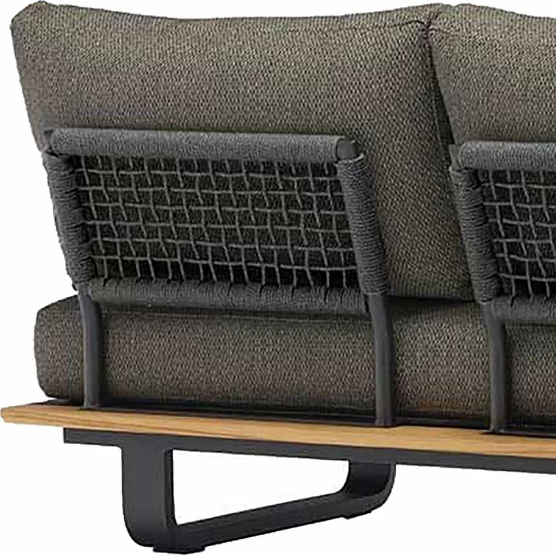 Zebra Park Loungesessel Aluminium/Teak/Rope Inkl. Kissen Graphit/Sutton Grey 5 Zebra Park Loungesessel Aluminium/Teak/Rope Inkl. Kissen Graphit/Sutton Grey – Bild 3