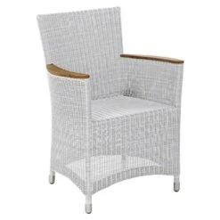 Zebra Loomus Diningsessel Geflecht Mit Teakarmlehnen Silkwhite